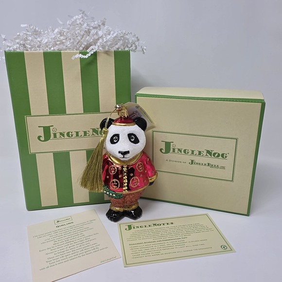 JingleNog Other - NIB JingleNog Qinling Panda Ornament #80437 Hand Blown & Painted in Poland